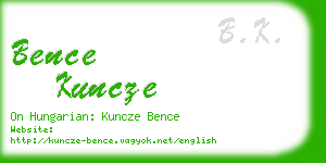bence kuncze business card